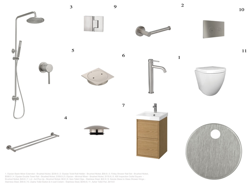 MB Bathroom - Brushed Nikel Mood Board by gcmb on Style Sourcebook