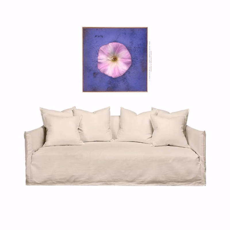 Floral art in Ultramarine Blue over White Linen Sofa Mood Board by Ronja Bahtiyar Art on Style Sourcebook