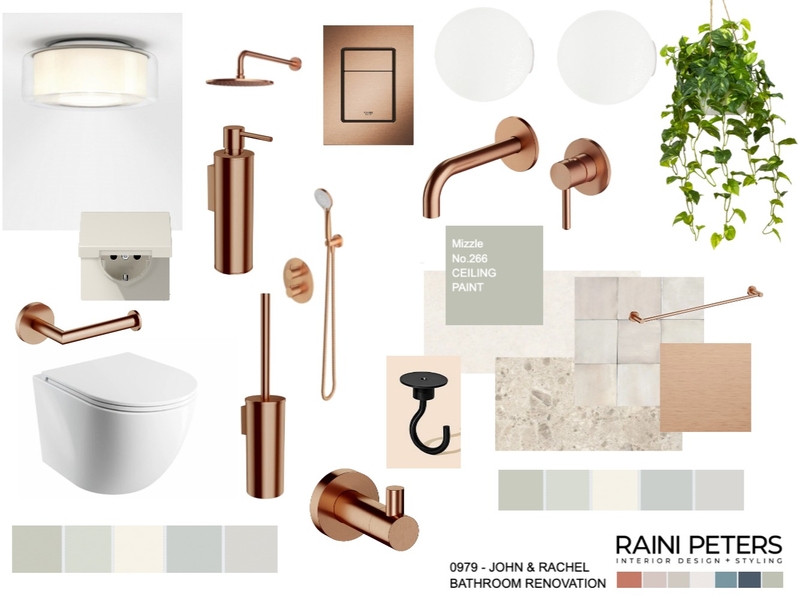 Bathroom John & Rachel omnires Coppper Mood Board by hello@rainipeters.com on Style Sourcebook