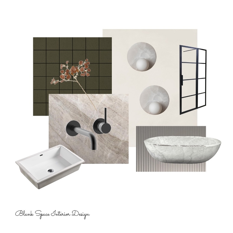 Bathroom Colour Concept Mood Board by Blank space interior design on Style Sourcebook