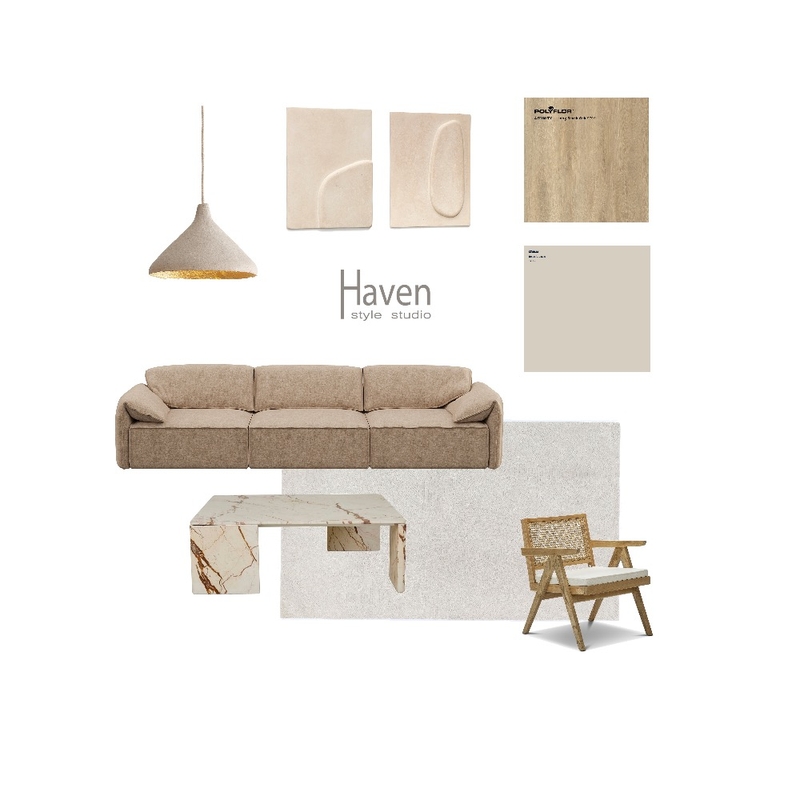 Living Room Interior Design Mood Board by Haven Style Studio