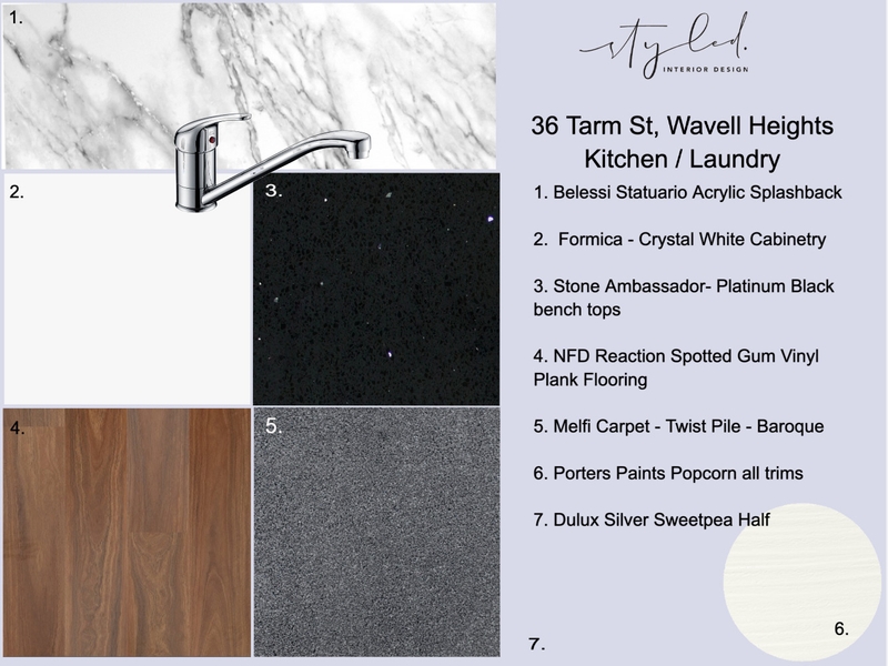 36 Tarm St. Wavell Heights - Kitchen / Laundry Mood Board by Styled Interior Design on Style Sourcebook