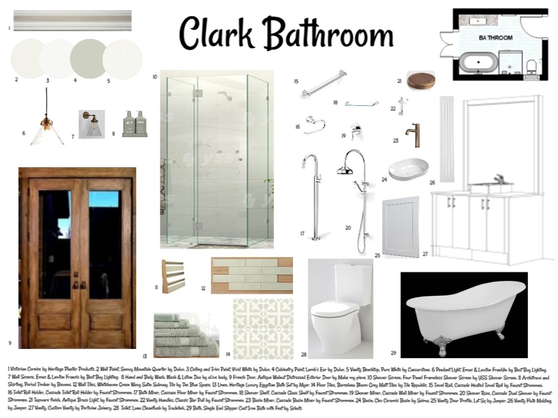 Clark Bathroom Sample Board Mood Board by nerolie_10@hotmail.com on Style Sourcebook