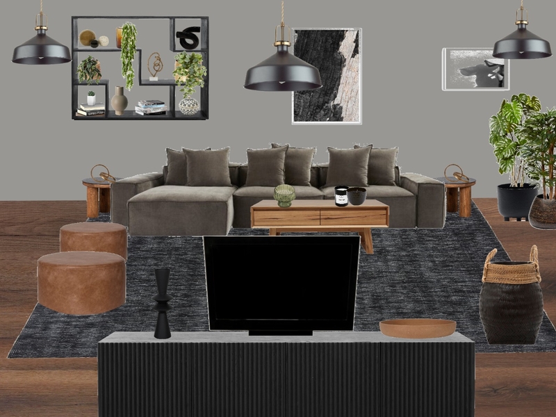 modern industrial living room Mood Board by Ambers designs on Style Sourcebook