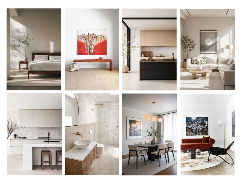 Minimalist Mood Board by Ajeless Designs on Style Sourcebook