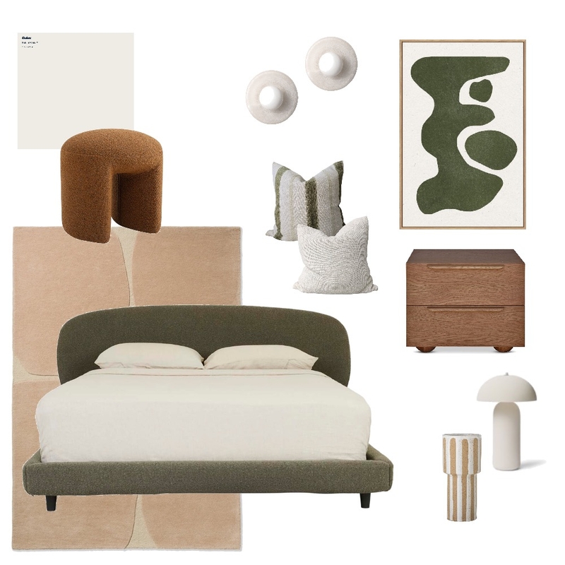 Green organic bedroom Mood Board by envisual design on Style Sourcebook