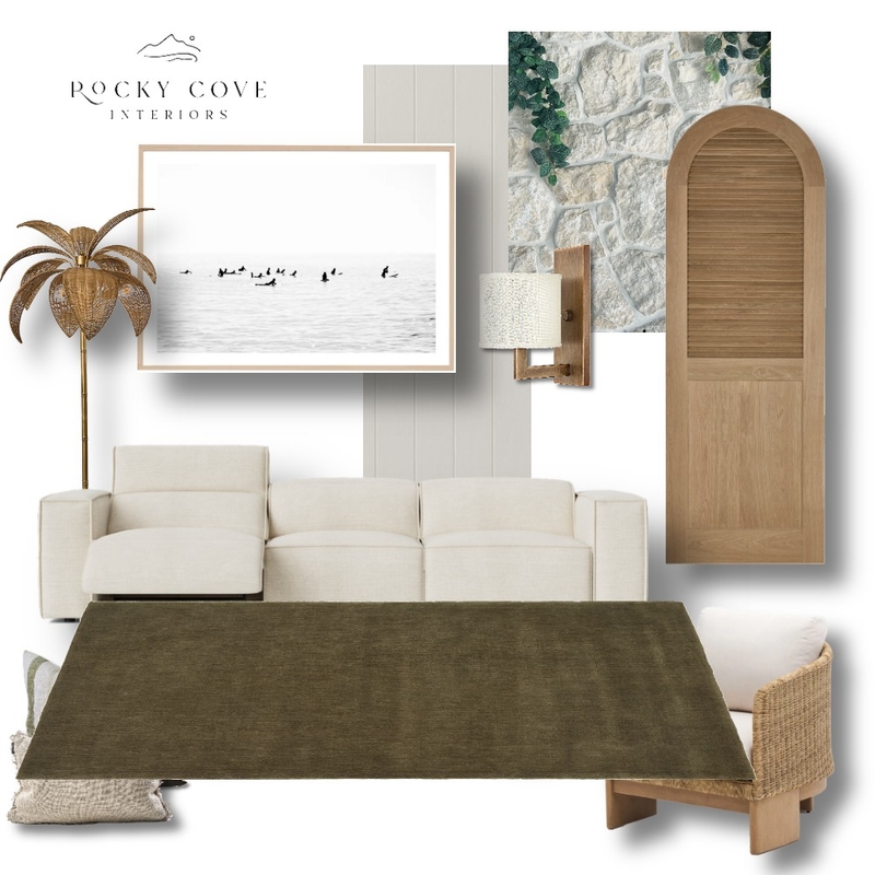 Coastal Calm lounge - AI Mood Board by Rocky Cove Interiors on Style Sourcebook