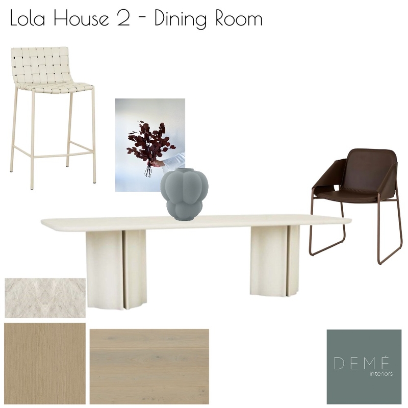 Lola 2 Dining Interior Design Mood Board by Demé Interiors