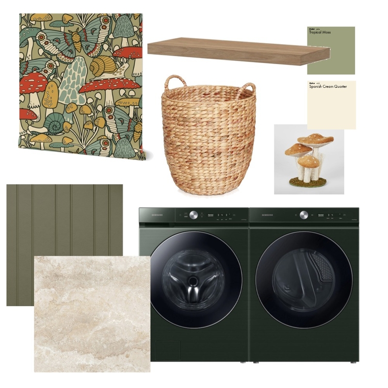 Whimsical Laundry Room Mood Board by latheandquill on Style Sourcebook