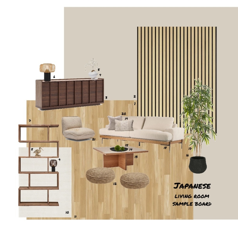 Japanese Living Room Mood Board by Lita Design on Style Sourcebook