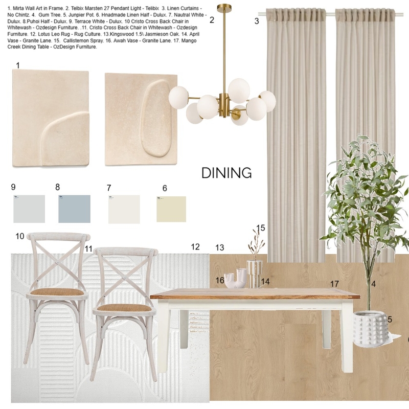 MODULE 9 - DINING Mood Board by Emily Fox on Style Sourcebook