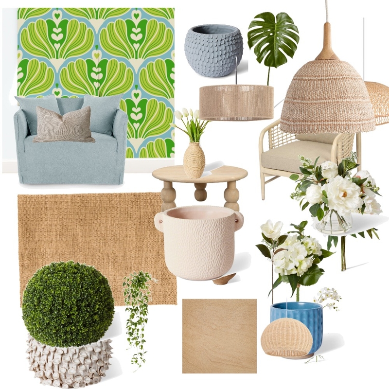 Serene Heart Flowers - blue green spring Mood Board by Happy Wolf of Fortune on Style Sourcebook