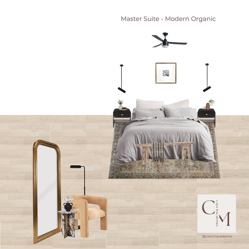 Master Suite - Modern Organic (Layla 1 Mirror - Perry Black - Boucle Chair- Azmera Wall Art) Mood Board by Casa Macadamia on Style Sourcebook