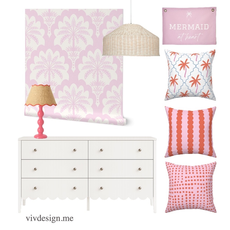 tropical scallops pink girls room Mood Board by Vivdesign on Style Sourcebook