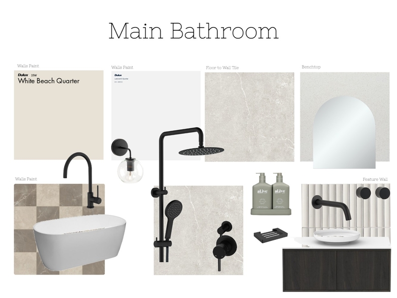 Main Bathroom black Mood Board by soriyacharlie on Style Sourcebook
