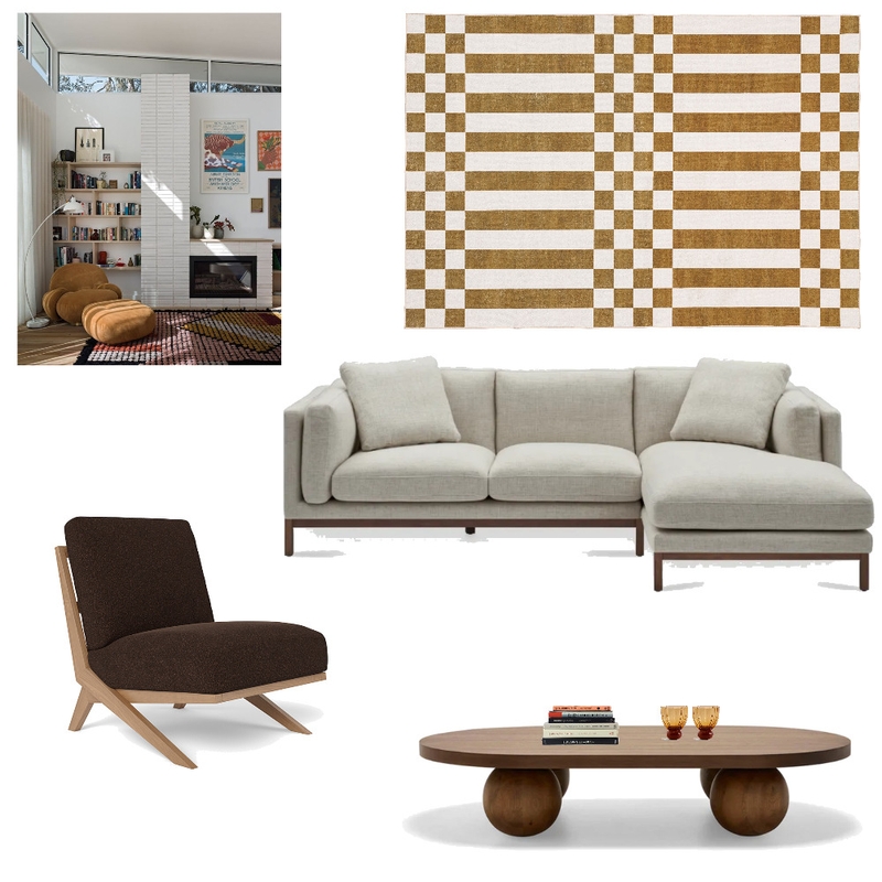 Mid Century Modern Living Room Mood Board by Nicole Frelingos on Style Sourcebook
