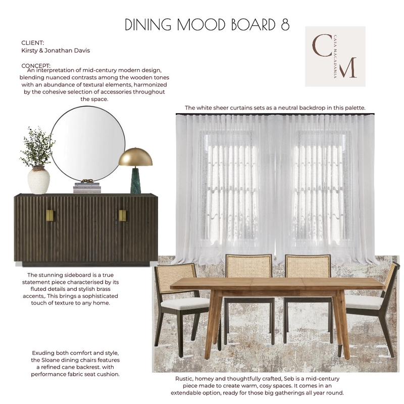 Casa Davis Dining Concept 8 Mood Board by Casa Macadamia on Style Sourcebook