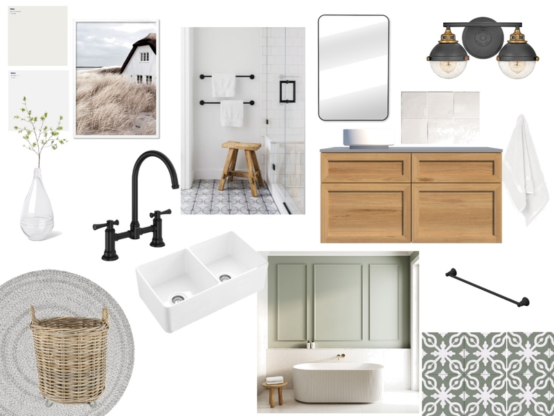 Modern Farmhouse Bathroom Mood Board by moneil on Style Sourcebook