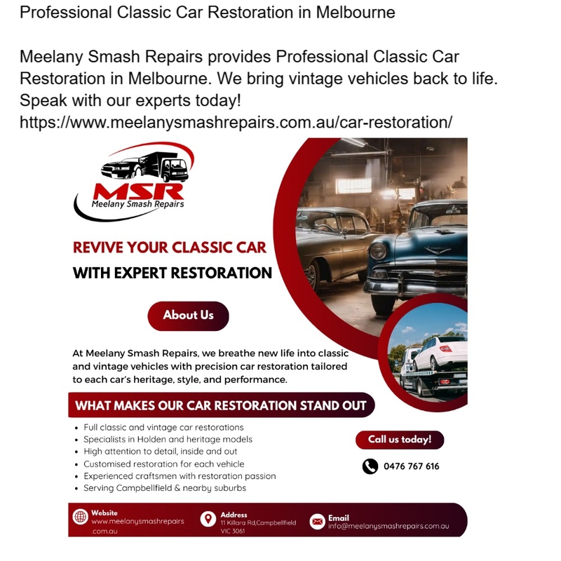 Professional Classic Car Restoration in Melbourne Mood Board by meelanysmashrepair on Style Sourcebook