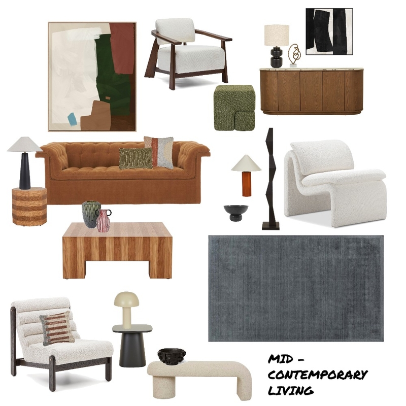 MID-CONTEMPRARY LIVING WINTER 2025 Mood Board by lisajonesstylist on Style Sourcebook