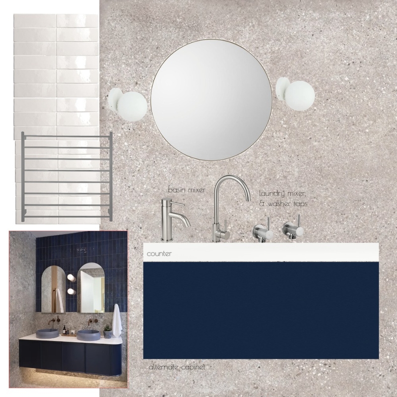 bath moodboard - french navy - 6 azolla place Mood Board by terra spatial design on Style Sourcebook