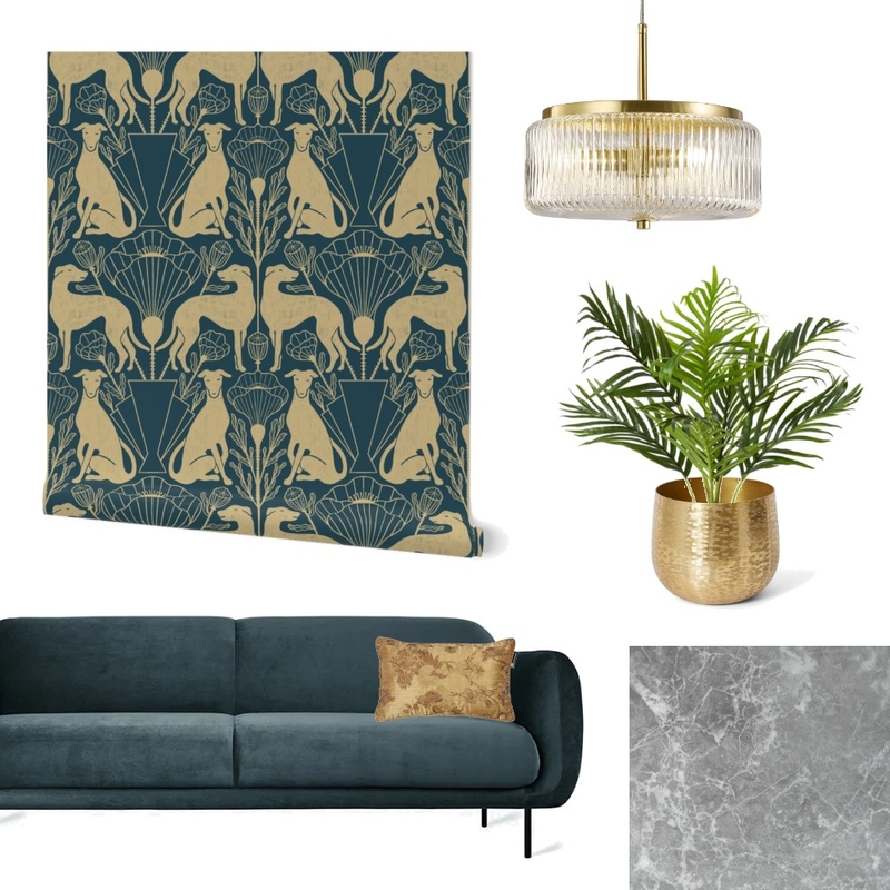 Art deco living wallpaper Mood Board by Milena Barbalinardo on Style Sourcebook