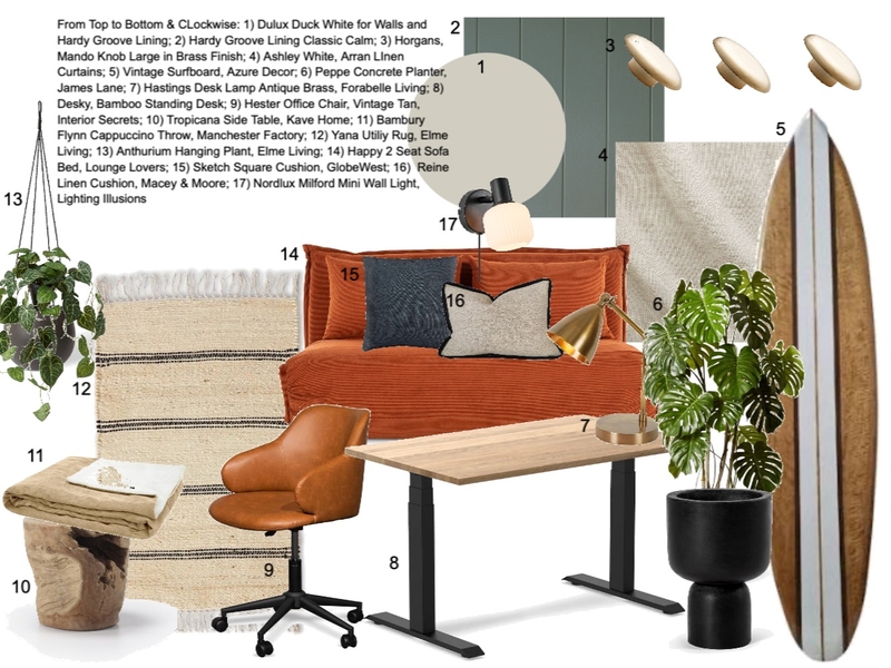 Home Office/Guest Room Interior Design Mood Board by Prissilla Rademakers Home Office/Guest Room Interior Design Mood Board by Prissilla Rademakers