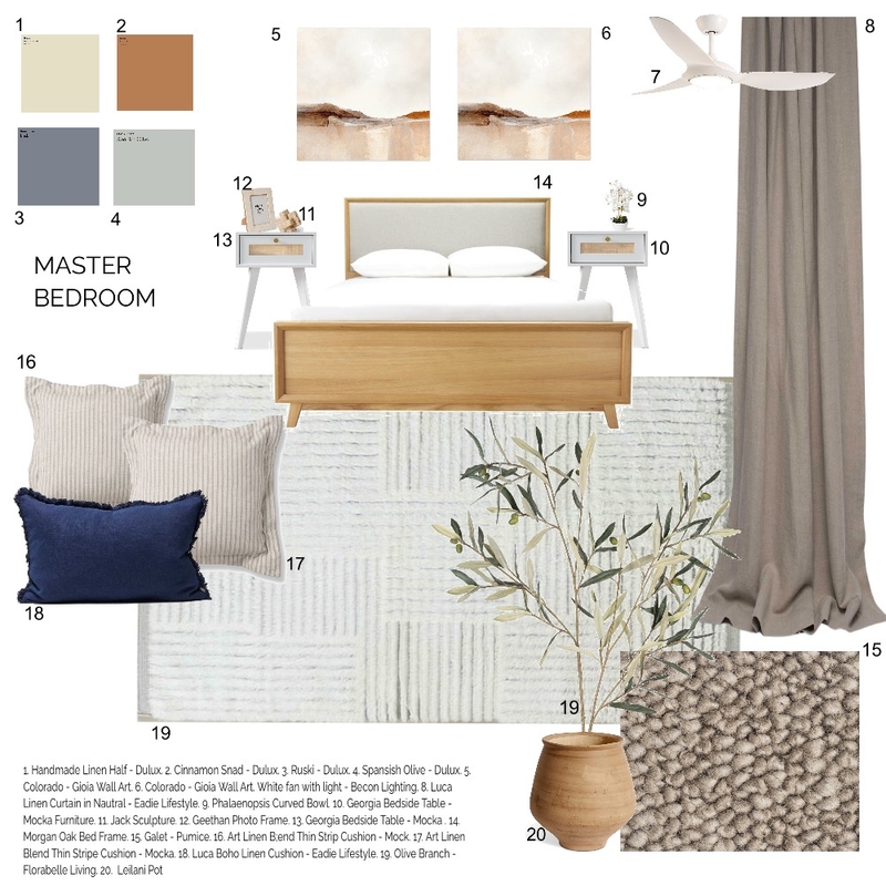 MODULE 9 MASTER BEDROOM Mood Board by Emily Fox on Style Sourcebook