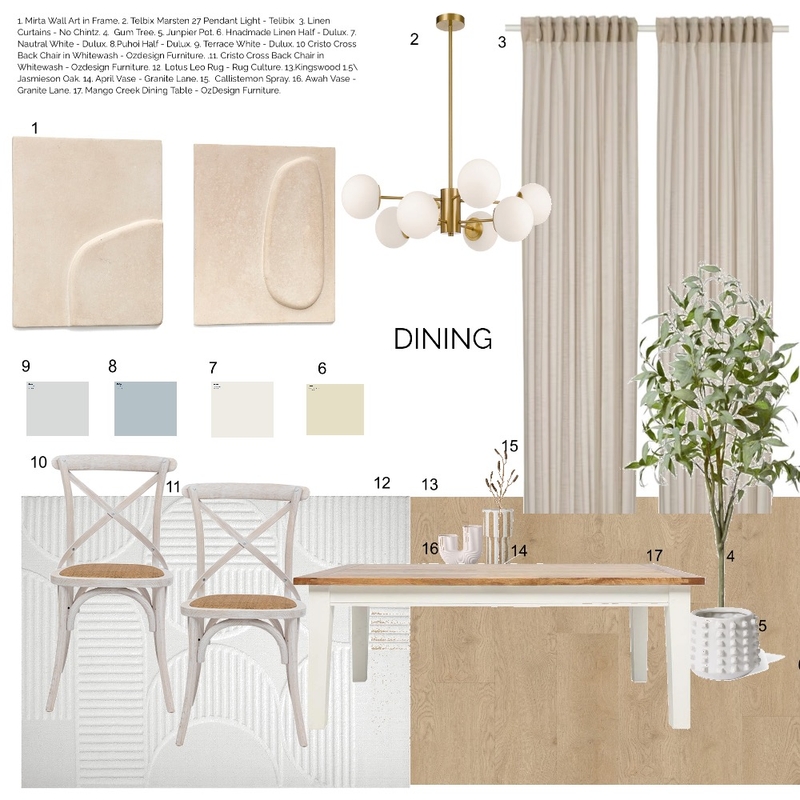 MODULE 9 - DINING Mood Board by Emily Fox on Style Sourcebook