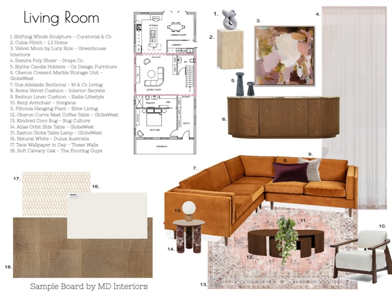 Living Room - Assignment 9 Mood Board by MD Interiors on Style Sourcebook