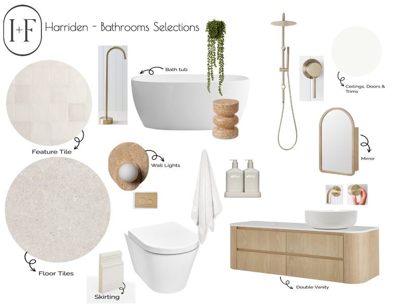 Harriden - Bathroom selections Mood Board by Ivy + Finch Design on Style Sourcebook