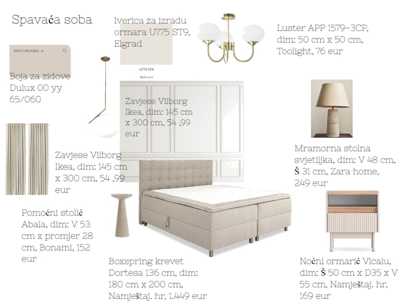 Spavaća soba Jasminka Mood Board by acikovic on Style Sourcebook