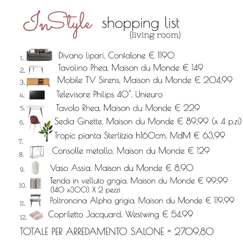 Shopping list Mood Board by InStyle Idea on Style Sourcebook