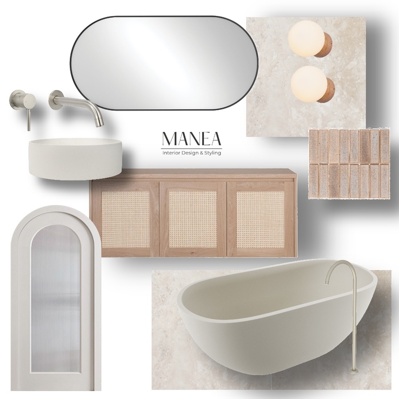 Warm Modern Bathroom Selections Mood Board by Manea Interior Design & Styling on Style Sourcebook