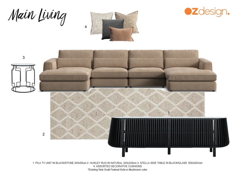 Main Living - Maree Ratcliffe Interior Design Mood Board by Oz Design Furniture