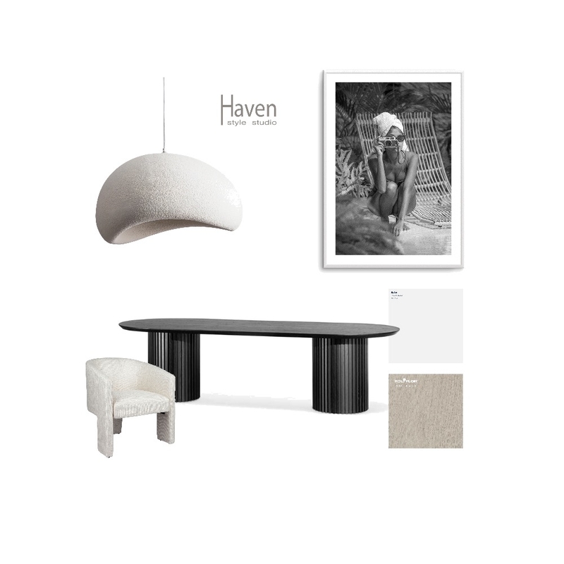 Black and white contemporary dining Mood Board by Haven Style Studio on Style Sourcebook
