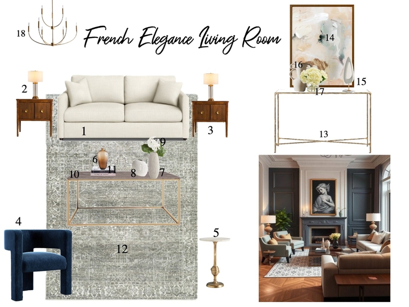 French elegance living room with tags Mood Board by smoeen on Style Sourcebook