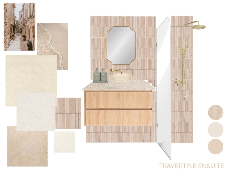 Travertine Ensuite Mood Board by Bex Elliott Interior Designer on Style Sourcebook