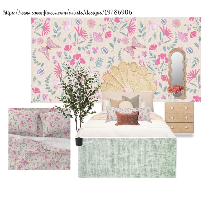 Cottagecore Textured Butterflies and Wildflowers on Cream Mood Board by SW infinity on Style Sourcebook