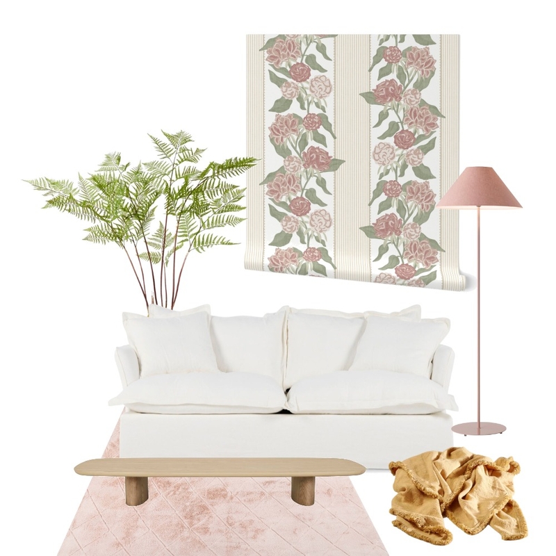 Cottagecore Wallpaper Blush Cream Mood Board by JenBeckDesign on Style Sourcebook