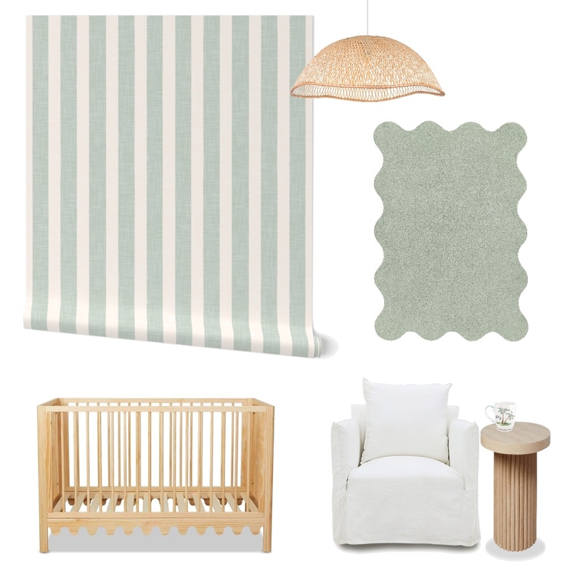 French Country Stripes Wallpaper for baby nursery Mood Board by ashclarkart on Style Sourcebook