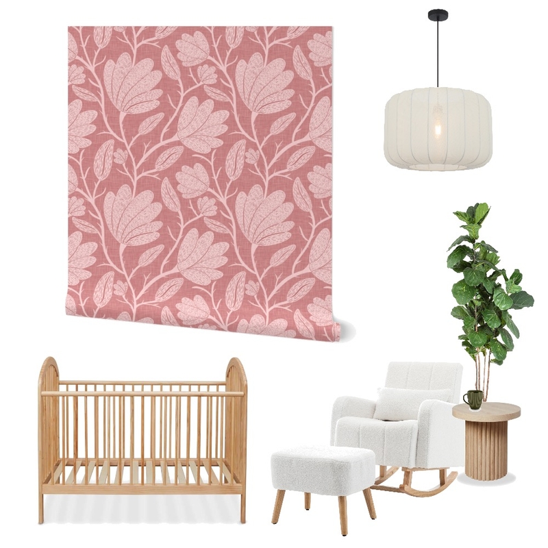 Cottagecore Floral Wallpaper for Baby Girl Nursery Mood Board by ashclarkart on Style Sourcebook