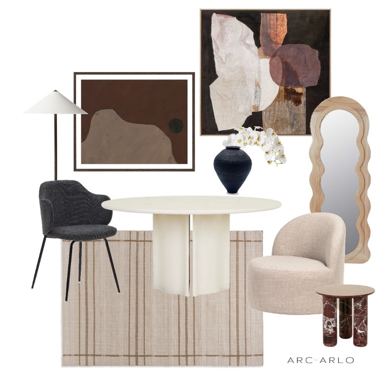 Earth & Oxide Living Mood Board by Arc and Arlo on Style Sourcebook