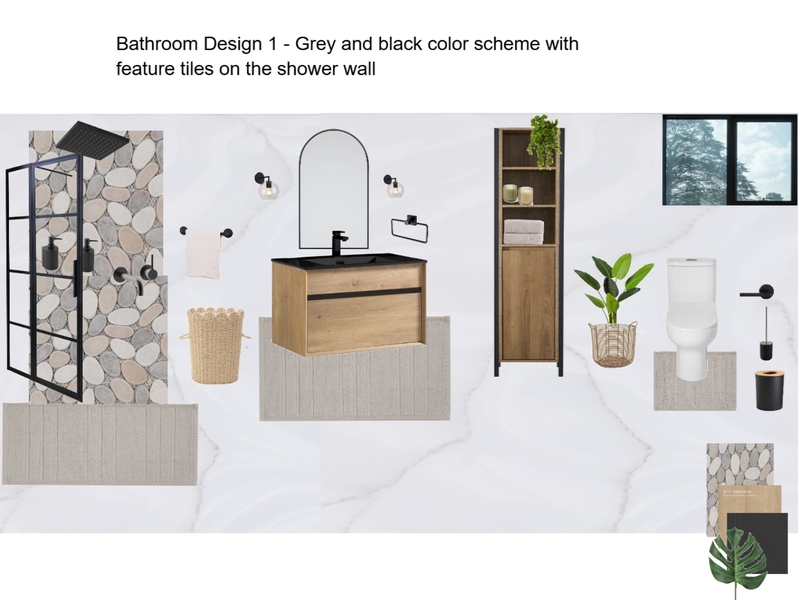 Lindies Residence- Grey and Black bathroom Mood Board by Asma Murekatete on Style Sourcebook