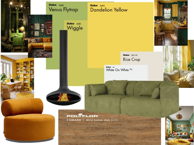 Analogous yellow green Mood Board by bronwyn_pm on Style Sourcebook