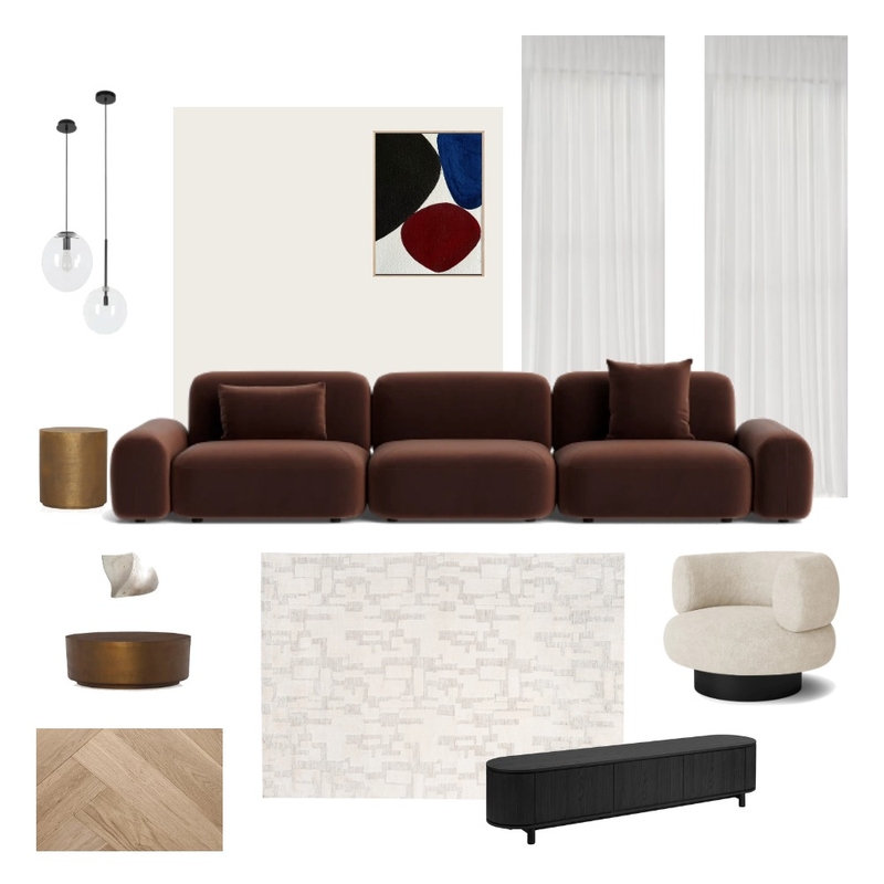 Module 9 Part A Lounge Room Mood Board by natalieenlund@gmail.com on Style Sourcebook