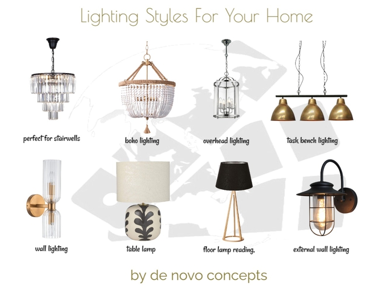 Lighting styles Mood Board by De Novo Concepts on Style Sourcebook
