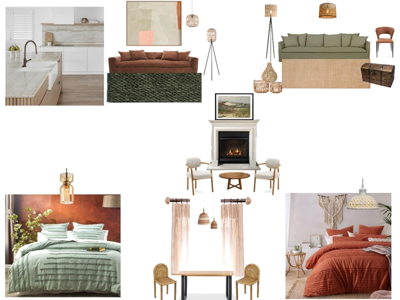 дизайн дома в цвете зеленый и терракота Mood Board by nata1975 on Style Sourcebook