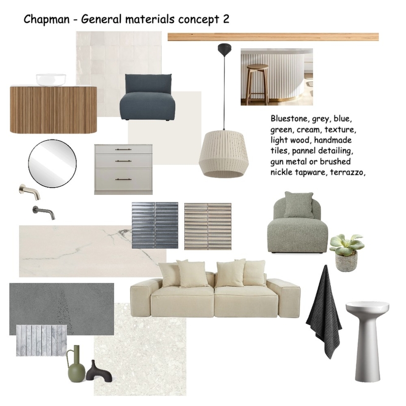 Chapman - General materials concept 2 Mood Board by Susan Conterno on Style Sourcebook