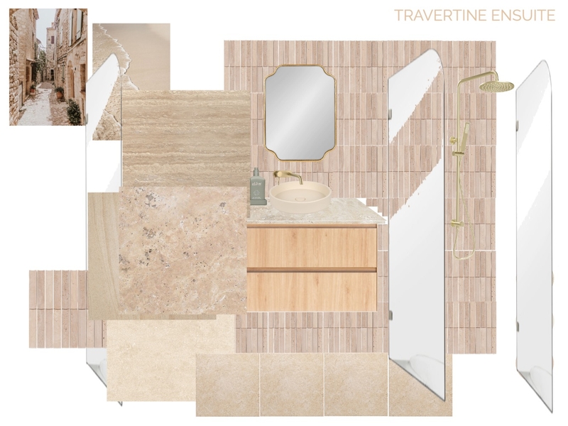 Travertine Ensuite Mood Board by Bex Elliott Interior Designer on Style Sourcebook